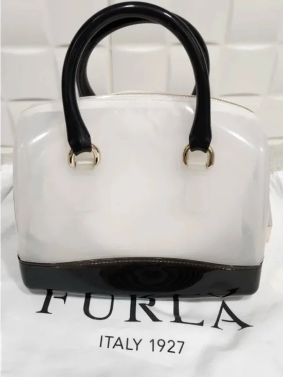 Furla Ginger Cookie S Satchel Candy Bag Featuring Rare Cat Appliqué w/COA - Picture 3 of 9